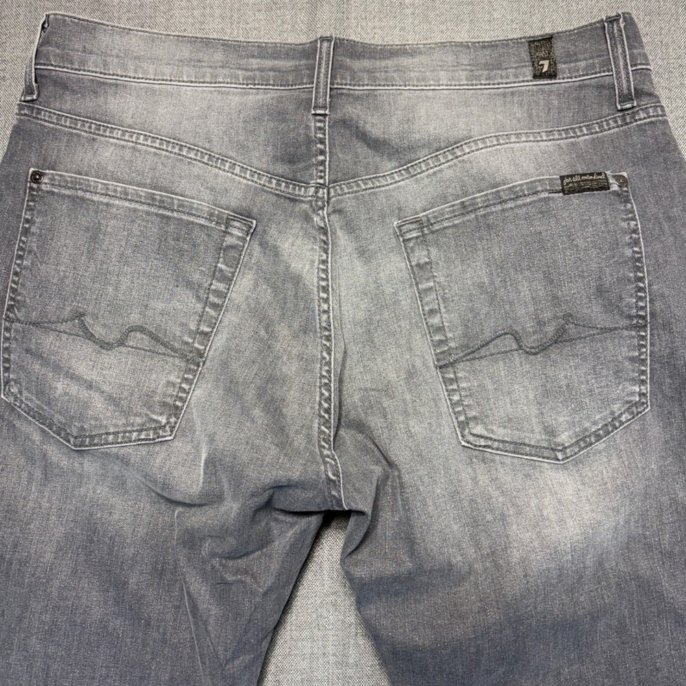 7 For All Mankind Standard Straight Leg Grey Jeans Mens 34 - Picture 3 of 14